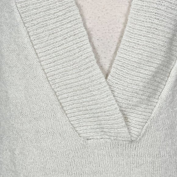 RDI Womens Pearl Essence V Neck Sweater Off White Oversized Tunic size Medium - Picture 5 of 14